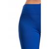 Moraj Damen Sport-Leggings Hoher Bund Kurz Gerippt Fitnessstudio-Hose Polyester Elasthan Blau L-XL