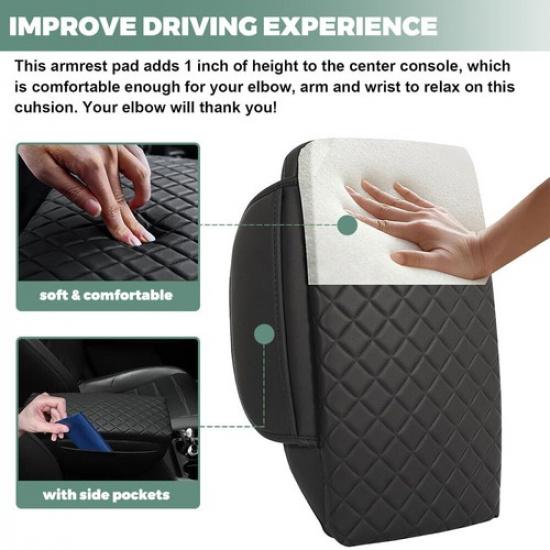 For Honda CRV 23-25 Car Center Console Armrest Box Cover Pad With Pocket