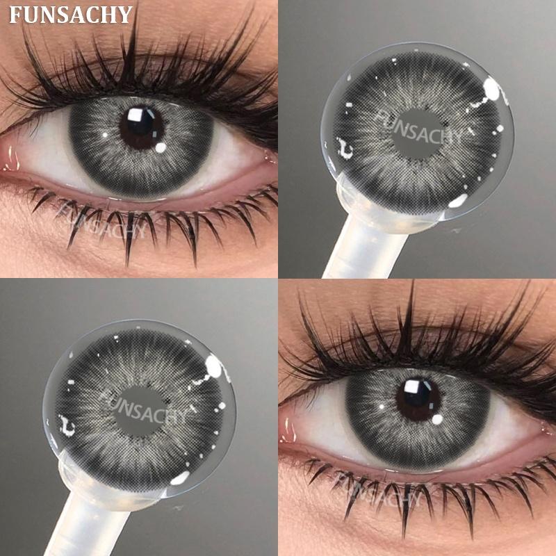 

FUNSACHY 1 пара модных контактных линз для макияжа, мягкие годовые сине-зеленые контактные линзы для глаз, цветные мягкие линзы для зрачков