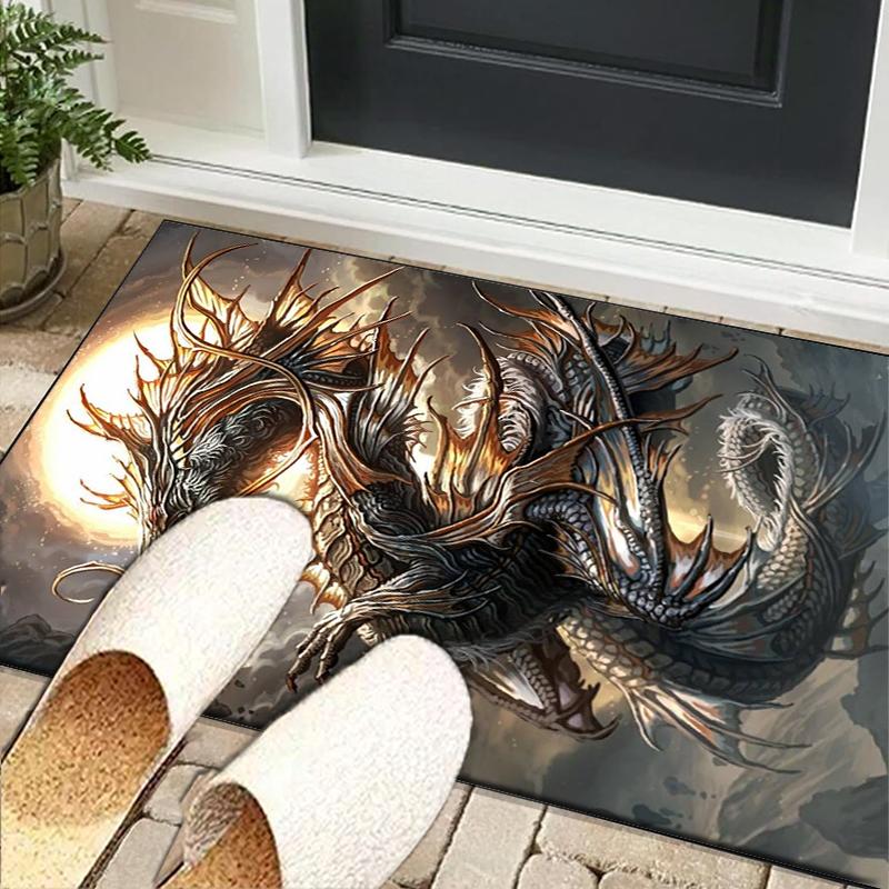 Mythical Dragon Flight Office Rug Chair Mat, Entryway Carpet, Suitable for Front Door, Bedroom, Living Room, Desk, Holiday Gift