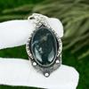 Natural Solar Moss Agate Gemstone Jewelry 925 Sterling Silver Pendant For Women