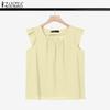 ZANZEA Women Summer Casual Solid Color Loose Sleeveless Tank Tops
