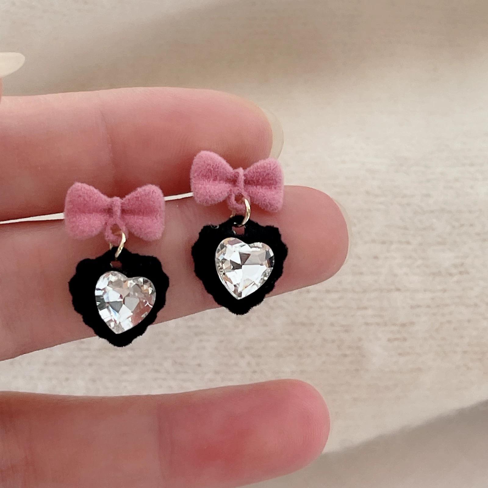 

Серьги Барби женские розовые детские фликовые серьги серебряные иглы новый дизайн чувство нишевые сладкая любовь осенние и зимние серьги