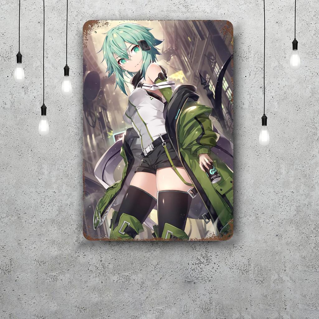 Sword Art Online Vintage Tin Sign Home Decor Wall Decor Art Wall Mural Room Decoration Decor Retro Metal Sign Plate Bar Posters