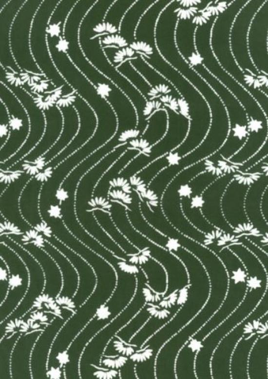 

Tenugui Hand Made in Pine Niwa-zome (Japanese Towel), Chu-dyed, 100% Cotton, Japan, зелений