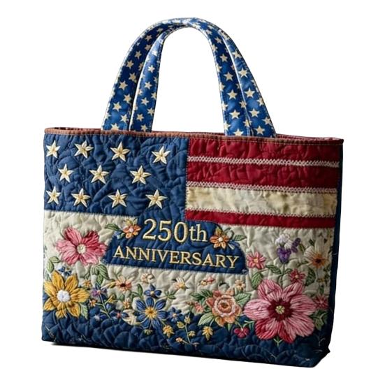 USA 250. Jahrestag Tragetasche, Unabhängigkeitstag Handtasche, Rot Weiß Blau Einkaufstasche, Wiederverwendbare Patriotische Tasche für 4. Juli Geschenke
