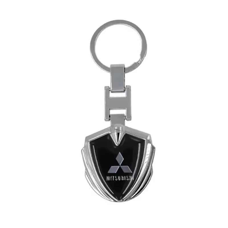 

Car Keyring Holder Gift for Mitsubishi Compatible with All Models Pajero Outlander Lancer Keychain Accessories чорний