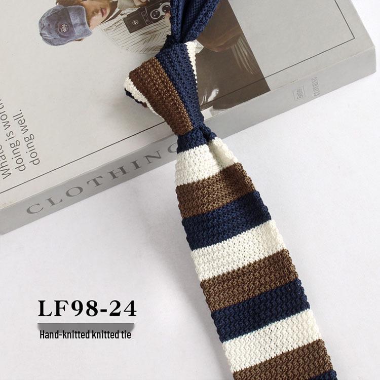 Stylish British Casual Slim Fit Knit Wool Tie, Unisex, 6cm Width.
