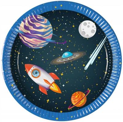 Teller Weltall Rakete Planeten Mond 20cm 8Stück
