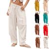 Pantaloni Larghi da Donna a Vestibilità Larga, Pantaloni Casual a Vestibilità Larga, Vita Alta Elastica, Pantaloni Lunghi con Tasche