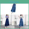 Denim High Waist A Line Skirt With Vintage Wash For Summer Casual Wear
