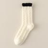 Mink Velvet Socks Medium Tube Socks Season Velvet Thickened Warm Maillard Retro Twist Color Matching Stockings
