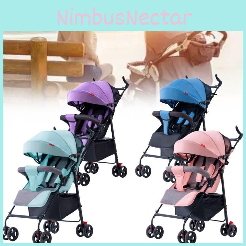 Four Wheeled Baby Stroller Lightweight Foldable Convertible Seat Multifunctional