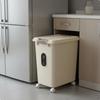 Rolling Rice Storage Bin Humidity-Resistant Airtight Dispenser with Wheels