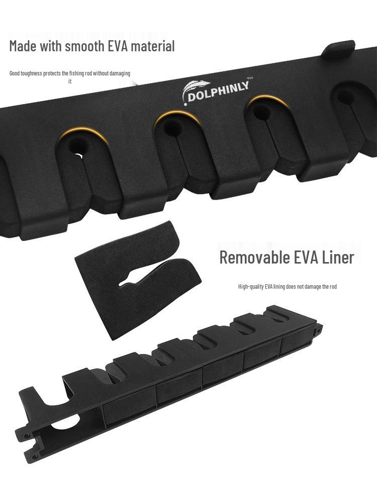 Fishing Rod Wall-Mount Display & Storage Rack, Hole-Free Design
