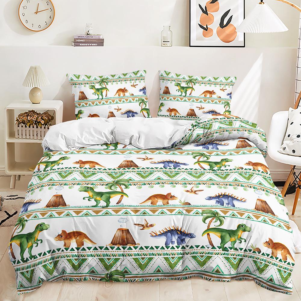 Three-Piece Cartoon Dinosaur Quilt Set Two-Piece Bedding Set