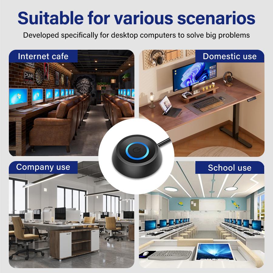 Desktop Computer Power Switch 1.8m Led Light PC Motherboard External Boot Power ON/OFF Pushbutton Extension Cable Startup Switch