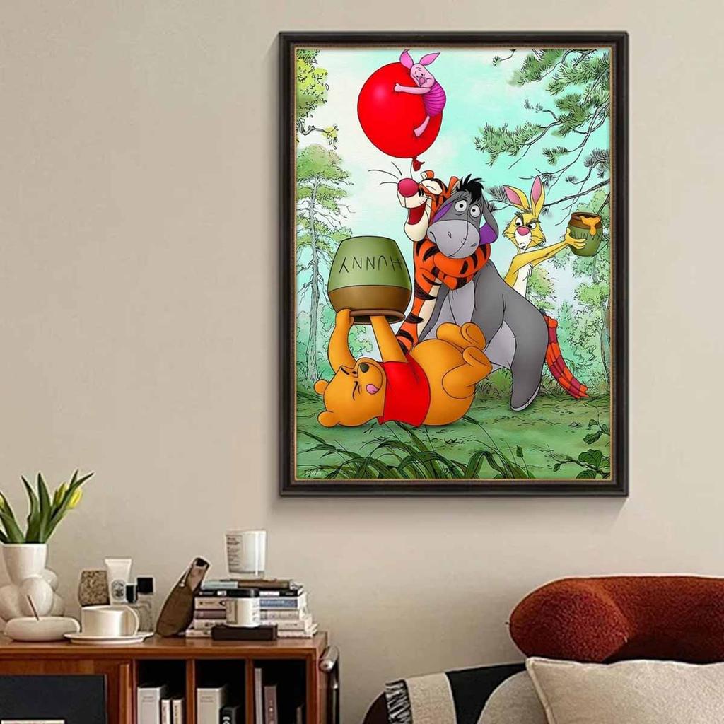 5D Diy Diamond Painting Winnie and His Friends Full Drill Rhinestones Mosaic Embroidery Handmade Products Home Decor Gift