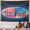 Detroit Sports Team Logos Collage Pattern Wall Hanging Tapestry Decorative Tapestry Home Decor for Bedroom and Living Room