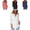 Luxurious Fashion Autumn Pocket Long Sleeve Casual Chiffon Women's Shirt Top