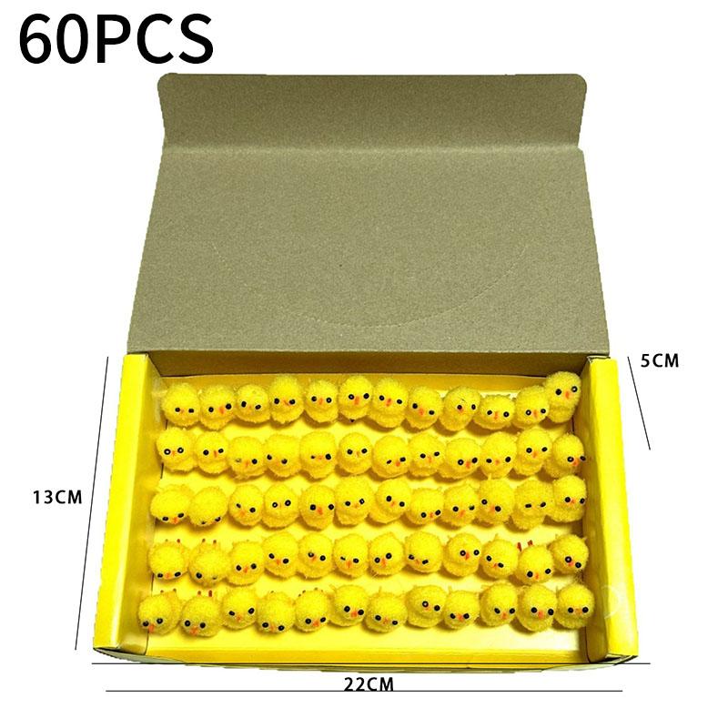 6-72Pcs Easter Mini Yellow Chicks Spring Home Decoration Holiday Ornaments Diy Creative Craft Children Exquisite Gift Party Gift
