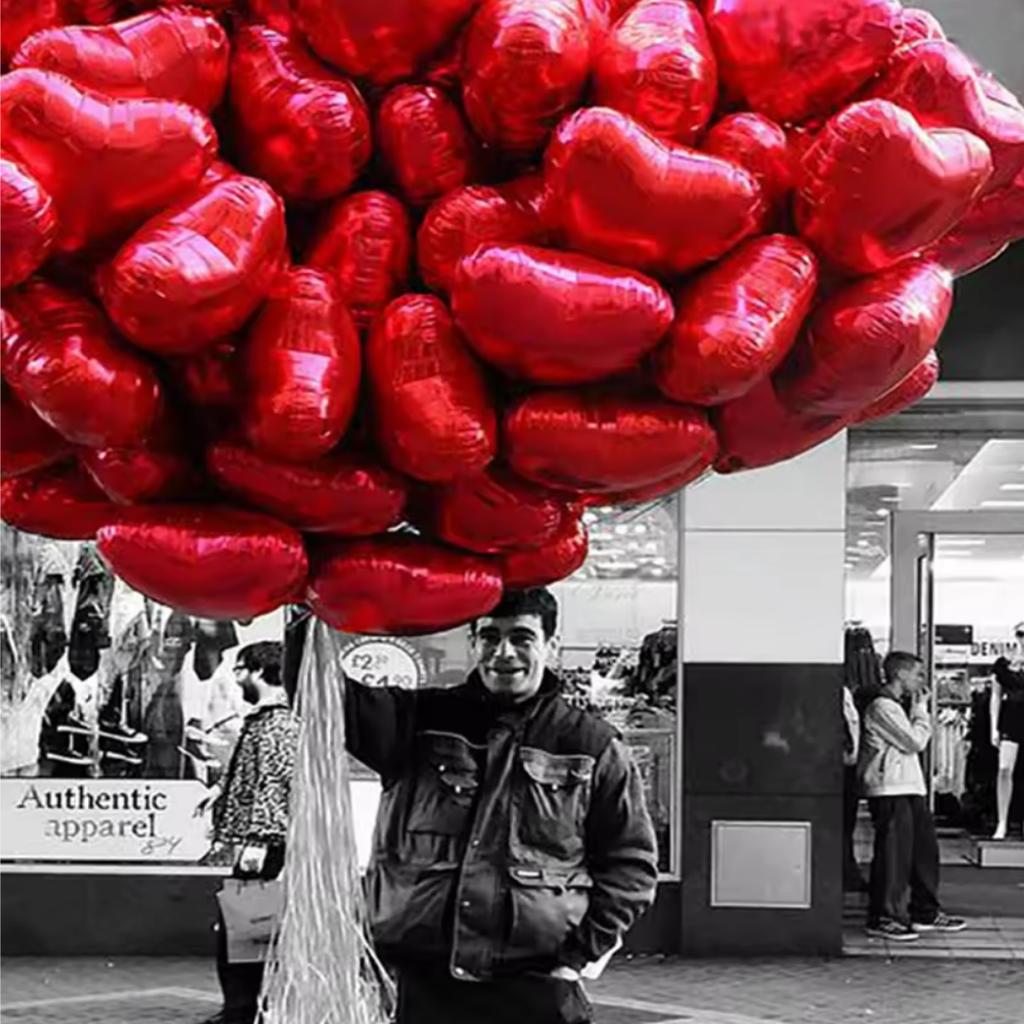 50/100 pezzi 5/10/18 pollici Palloncini a Cuore Rosso in Foglio San Valentino Atmosfera Romantica Scena Decorazione Sfondo Compleanno Anniversario
