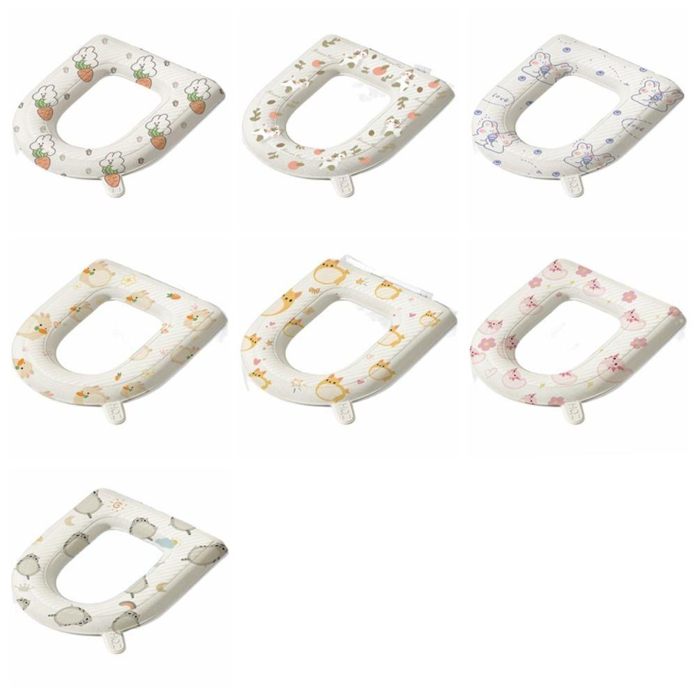 Waterproof Toilet Seat Cushion With Handle Toilet Pad Universal Cute Toilet Seat Cover  Lavatory