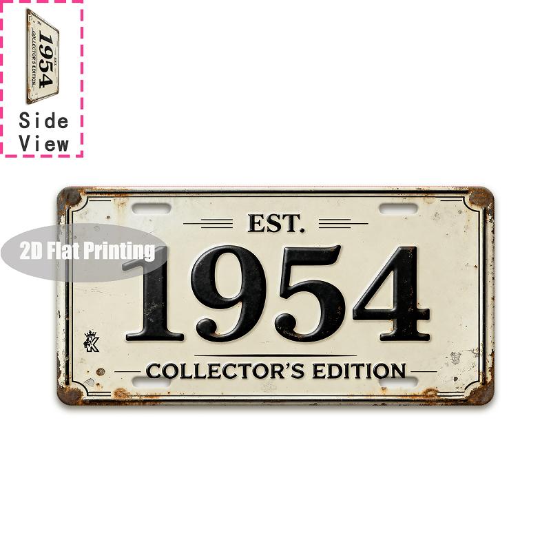 Tin Sign Vintage Durable Metal Plaque Wall Decor Home Office Bar Man Cave Basement City Birth Year License Plate Wall Art