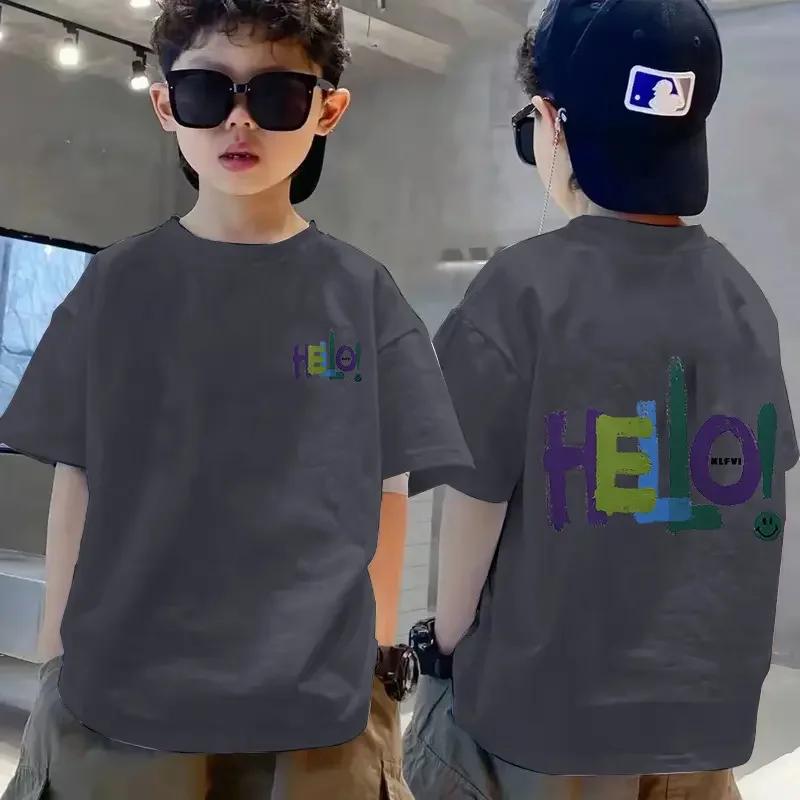 Children's T-shirt boys summer short sleeved round neck Korean clothing