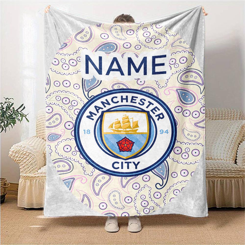 Custom Name Juventus Badge blanket for Couch & Bed, Plush Cozy Fuzzy Blanket Super Soft & Warm Blankets for Fall and Winter. 0908255