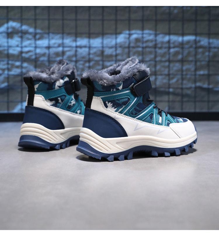 Bottes de neige imperméables pour enfants, doublées en polaire et antidérapantes pour garçons