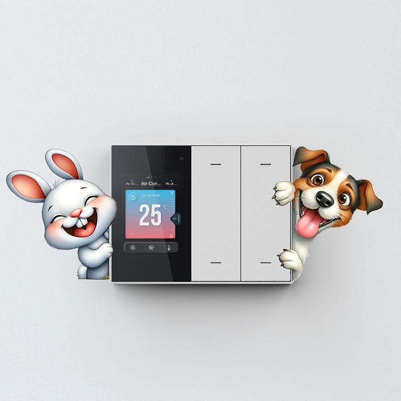 Cartoon Puppy Animal Wall Switch Sticker Self-Adhesive Bathroom Living Room Switch Decoration Adhesive Plug Sticker