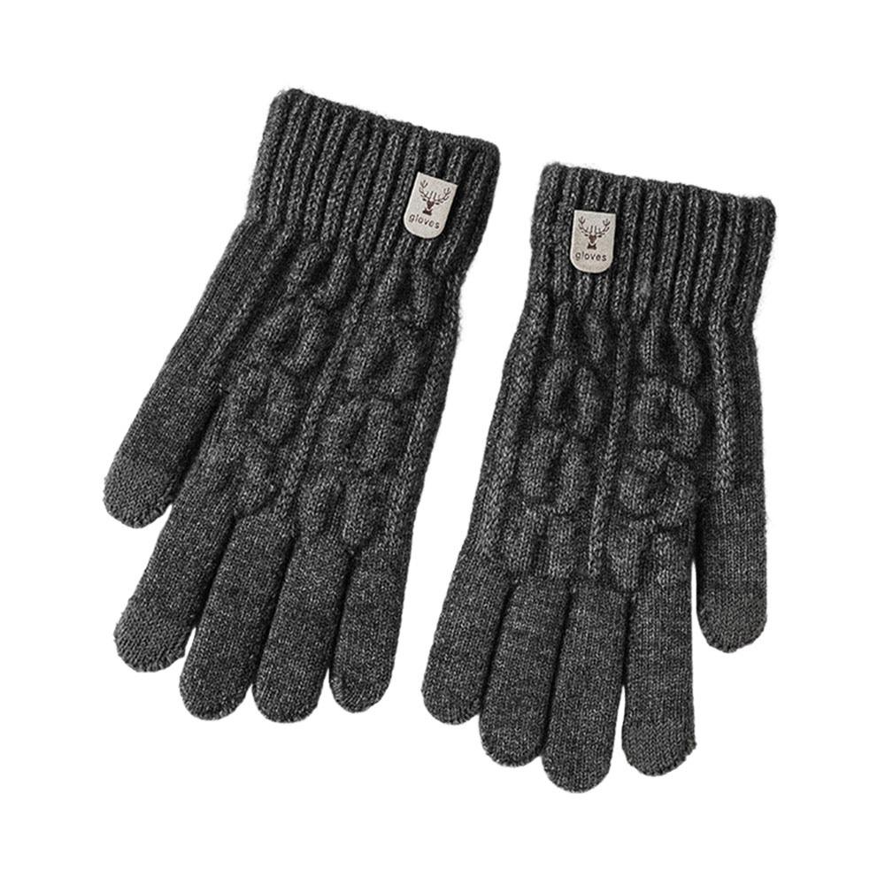 Thickened Winter Knitted Gloves Windproof Wool Gloves Fashion Touch Screen Gloves  for Men Women