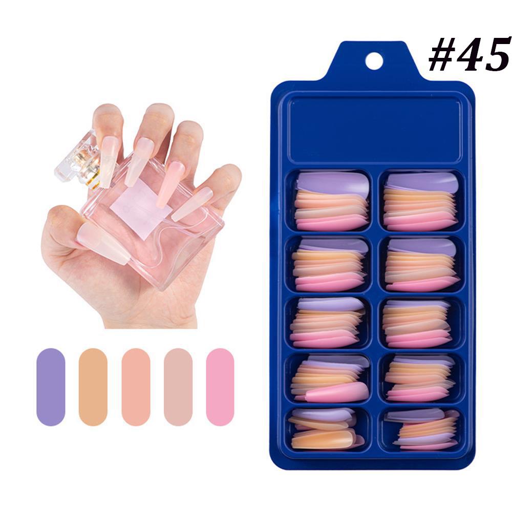 24/100Pcs Candy Color False Nail Tips Full Cover Matte Acrylic Ballerina Fake Nails Tip DIY Beauty Manicure Extension Tools
