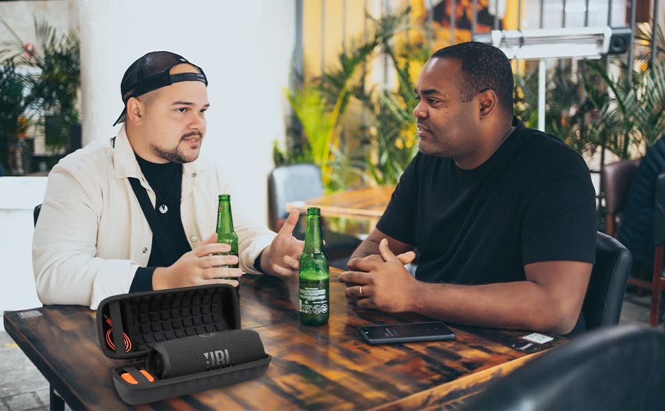 co2crea Waterproof Bluetooth Speaker Storage Case for JBL Charge 4/Charge 5 (Case Only) - Black