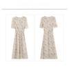 French Style Floral Dress Women Summer Long V Neck Slim Fit Elegant Tea Dress Flowy Long Dress