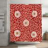 Decorative Bath Curtains Floral Red White Print Shower Curtain For Bathroom Decorations Waterproof Fabric With Hook Ring