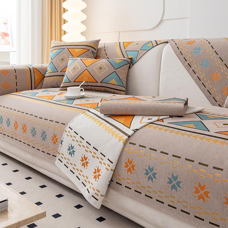 Bohemian Sofa Cover, Universal Anti Slip Sofa Mat, Scratch Resistant, Pet Friendly, Protective Cover, 1, 2, 3, 4 L