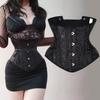 Gilet Modellante Corsetto Cincher Vita Corta da Donna a Quattro Bottoni con 24 Stecche d'Acciaio