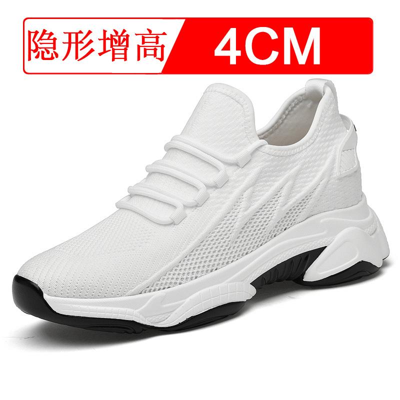 Invisible inner heightening men's shoes cm summer breathable fly-woven mesh heightening shoes little white sports shoes casual board shoes