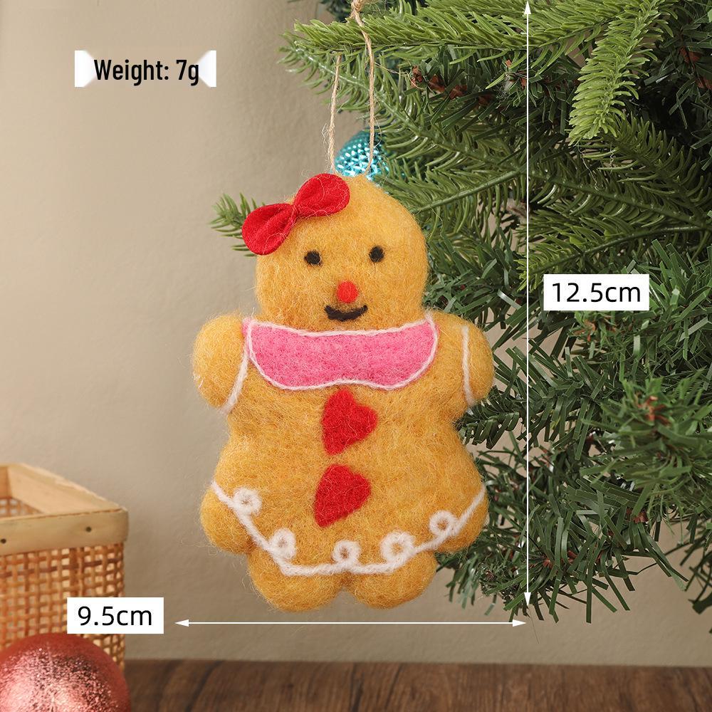 Creative Wool Felt Gingerbread Man Christmas Ornaments