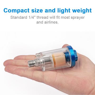 Water Oil Separator Inline Hose Filter, Trap Sprayer Filter for Pneumatic Painting Spraying Tool