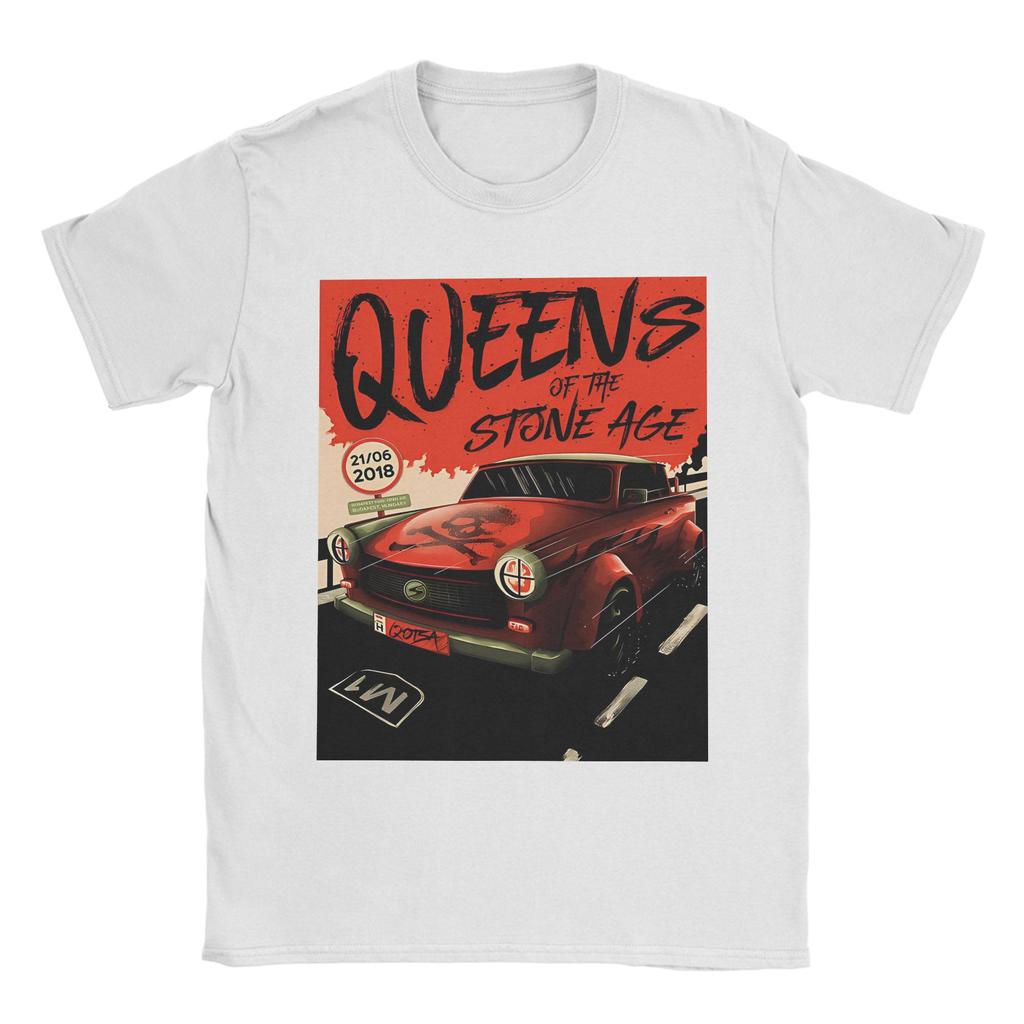 Funny Abang Mobil Queens of the Stone Age T-Shirts Men Round Neck 100% Cotton T Shirts Short Sleeve Tees Gift Idea Clothing