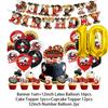 Casino Poker Chips Theme Birthday Party Decorations Playing Cards Money Golden Glitters Red Curtain BalloonS Cake Topper Banner