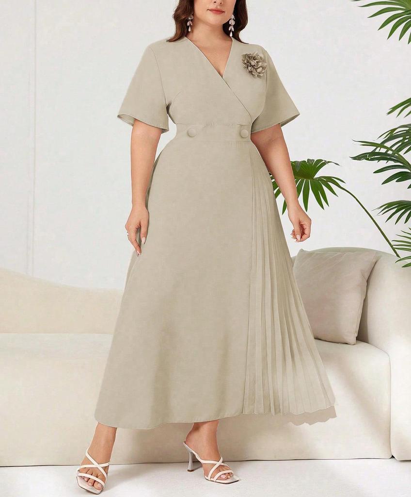 Bestseller: Orientalisches Patchwork-Blumenkleid in Übergröße, Elegantes Temperament, Frühjahrs-/Herbstmode