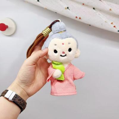 Cute Buddhist Monk Plush Monk Stuffed Animal Keychain Cartoon Little Pendant Zen Figure