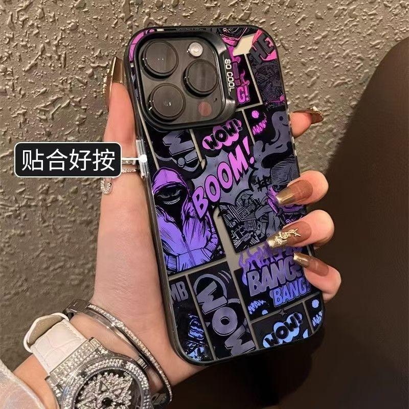 Apple 15ProMax mobile phone case ins wind Apple 14/13Pro trendy graffiti Apple 12/11Pro cartoon X
