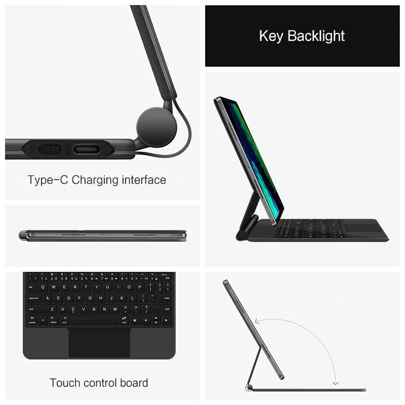 Magic Keyboard Folio für Pad 6 Pad6 11 Zoll Tablet für MiPad 6 Mi Pad 6 5 Pro Pad5 11' Intelligente Hülle Tastaturabdeckung mit Hintergrundbeleuchtung
