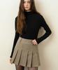 Aejeuipeu Soft Wool Pleated Mini Skirt (Beige)