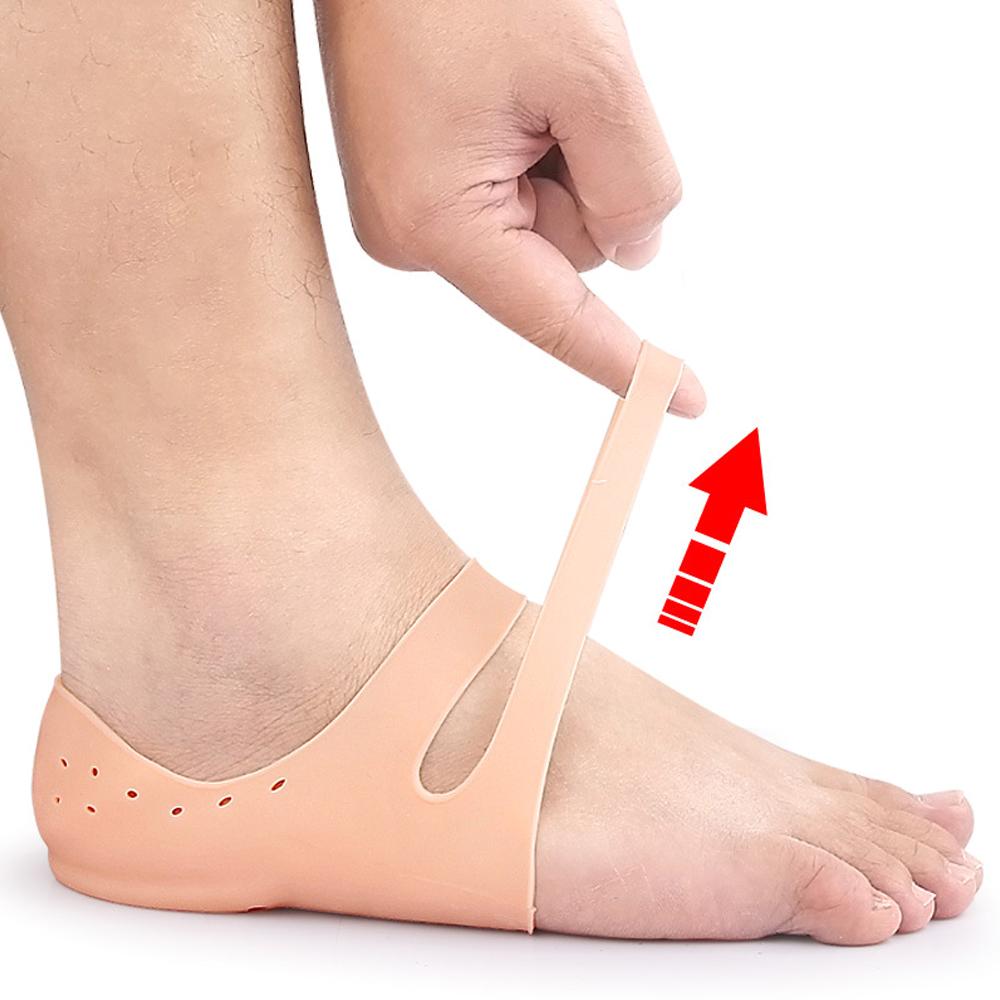 1 Pair Gel Heel Pads Cushion For Blister Prevention Achilles Tendinitis, Breathable Dry Cracked Heels Plantar Fasciitis Inserts
